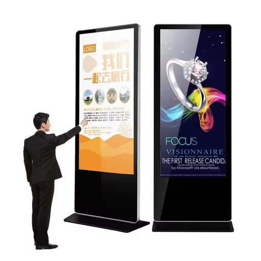 LCD Digital Signage Advertising Floor Stand Kiosk Totem with Animation Display Indoor Use Customizable Size