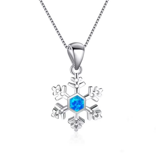 Elegant Snowflake Shape Necklace Aobao Central Inlaid Pendant Fashion Jewelry