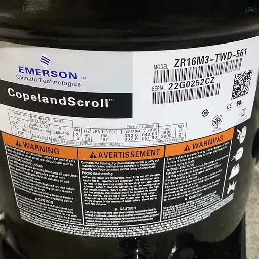 Copland Scroll Compressor Refrigeration Compressor Copeland ZR16M3-TWD-561 ZR19M3E-TWD-522 Zr19m3-twd-961 for air Conditioner