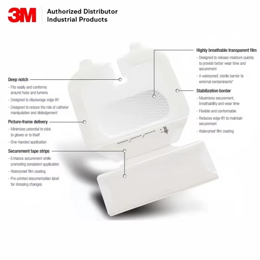 Medical Tegaderm Advanced Securement Dressing Central Line Catheter Transparent Pattern-coated Adhesive Tape 3M 1685