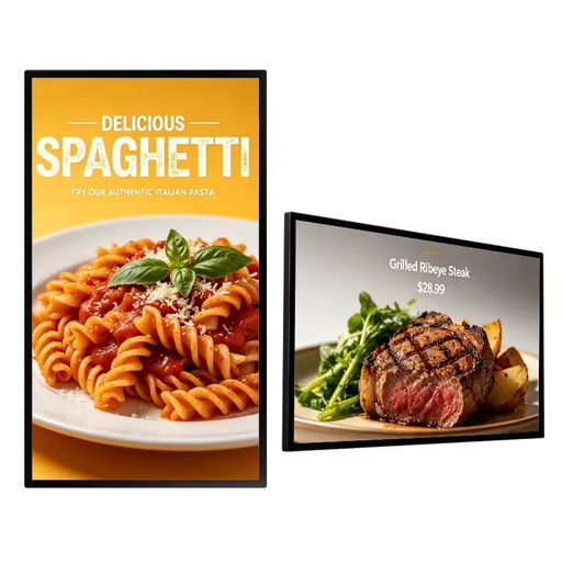 21.5-98 Inch Wall Mount Digital Menu Board for Restaurants Stores Advertising Screen Android 4GB + 32GB LCD Advertising Screen