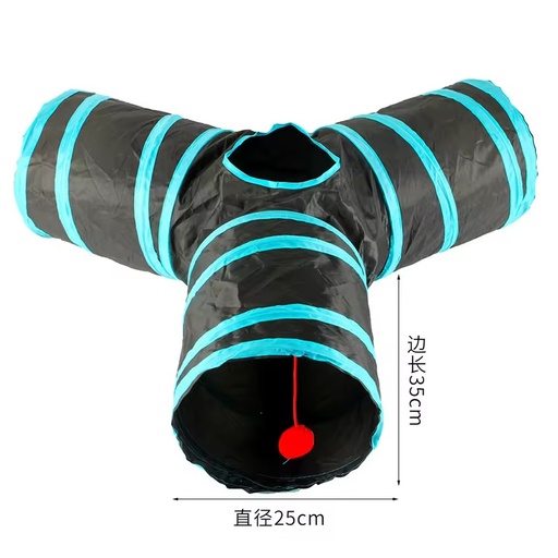 Factory Price Interactive 3 Way Collapsible Kitty Kitten Pet Cat Play Tube Tunnel Toy for Indoor Cats