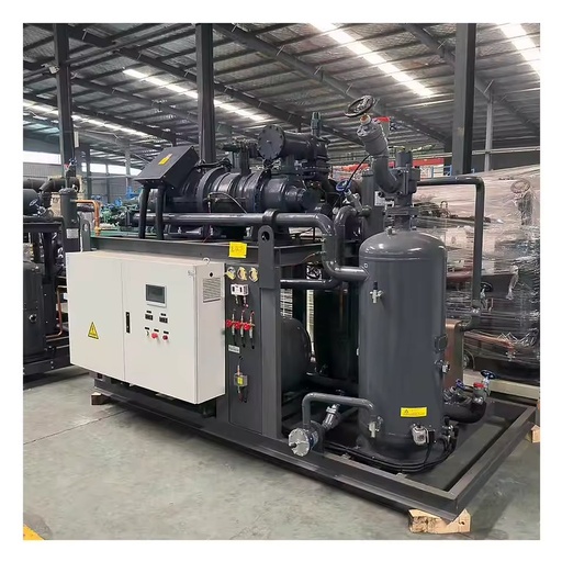 Factory 50hp Rack Condensing Unit Screw Compressor Condenser Unit Low Temperature Evaporative Cooled for -25℃ Chilled Storage