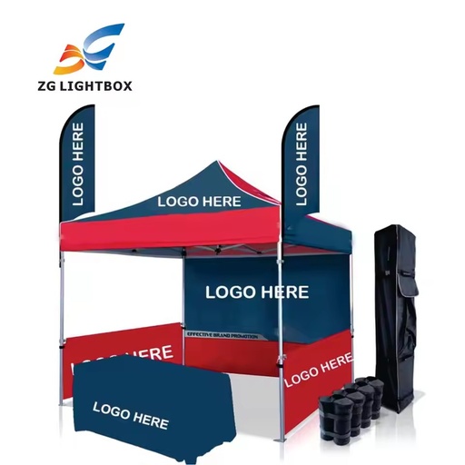 ZG Brand 3x6m Heavy Duty Alu Alloy Foldable Telescopic Custom Logo Print Pop up Gazebo Canopy Sports Tradeshow