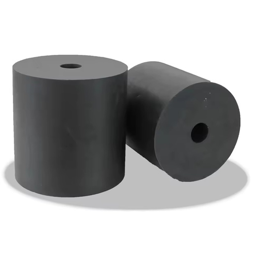 Black Cylindrical Rubber Shock Absorber With Central Hole Natural Rubber Buffer Spring for Vibrating Equipment