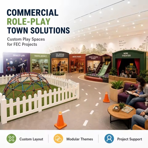 Indoor Playground Equipment Playhouse Space Lab Travel Agency Learning Station Compliance Ready FEC Project