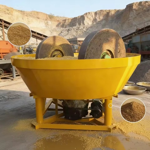 900 High Efficiency Wet Pan Mill Gold Grinding Machine 1-3t/h Capacity Chilean Mill for Gold Mining