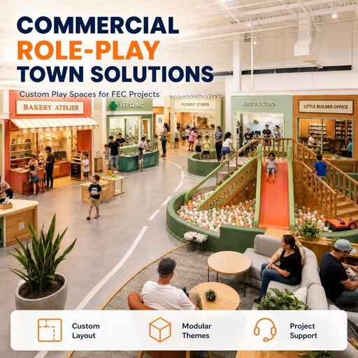 Indoor Playground Equipment Career Role Play Center Urban Farm Bakery Atelier Vet Clinic ISO 9001 Shopping Mall Project