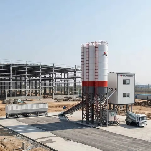 NFLG Brand Professional Central Mix Concrete Plant HZS200G Compacted Inclined Belt Batching on Sale