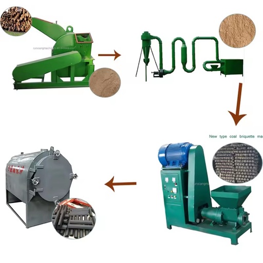 Factory Price Full Charcoal Briquettes Production Line Competitive Price Rice Husk Wood Sawdust Briquette Making Mill Machine
