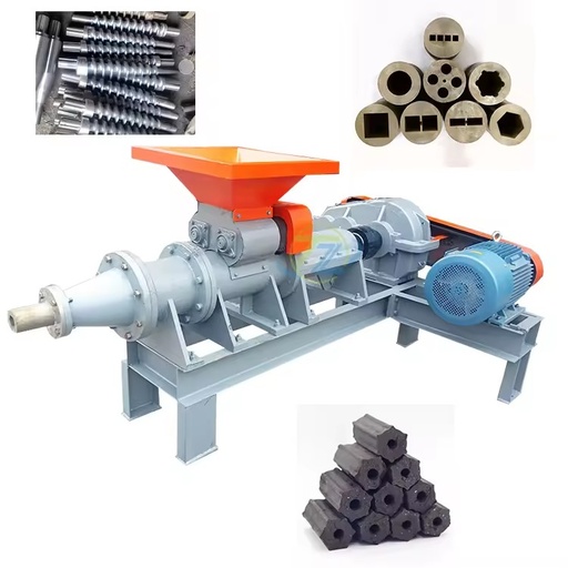 New Industrial Charcoal Extruder Briquette Machine with Engine and Screw Core Components Digital Control 200 Capacity
