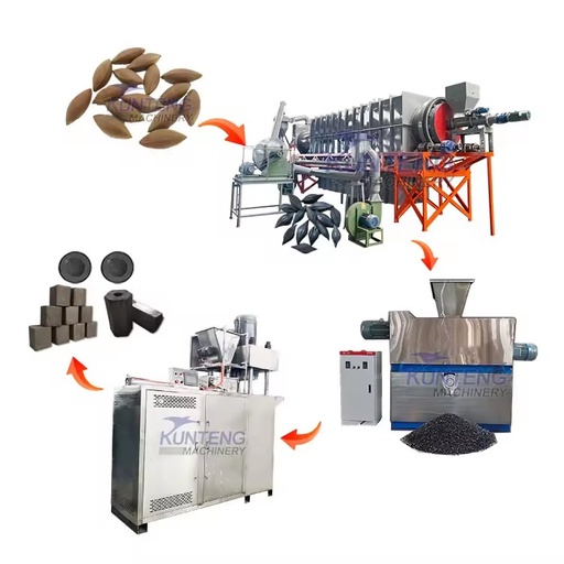 Charcoal Briquette Making Complete Machine Set Flammable Shisha Bbq Charcoal Machine Olive Charcoal Briquette Production Line