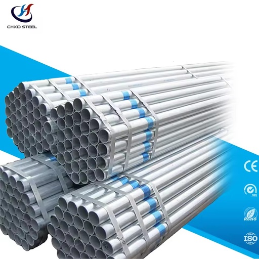 CHXD Hot Dipped Galvanized ERW Steel Pipe GB Standard Thick Wall 1/2-6 Inch 48.3-48.6mm 12FT for Scaffolding Structure