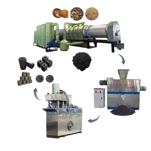 Charcoal Briquette Machine Crusher Bagging System Charcoal Manufacturing Plant 1-5t/h Capacity Stainless Steel CE ISO9001