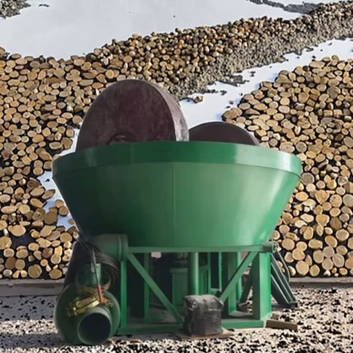 Wet Pan Mill Gold Ore Wet Disc Grinding Mining Equipment 3-5 T/H AC Motor