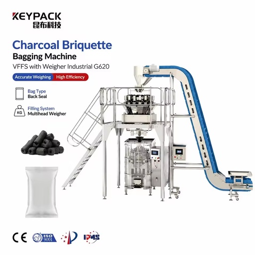 VFFS Charcoal Briquette Bagging Machine 2-5kg Industrial High Capacity
