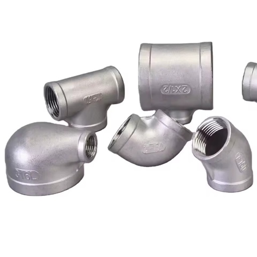 Casting Stainless Steel Pipe Fittings SS 304 316 Pipe Fittings NPT BSPP Threaded Elbow 1/2" 150PSI Cast Tube Elbow Female Elbow