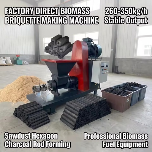 Factory Direct Biomass Briquette Making Machine Sawdust Charcoal Rod Forming Equipment Hexagon Briquettes 260-350kg/h Capacity