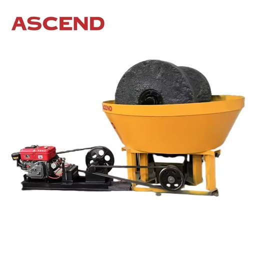 diesel Wet Pan Mill 1400 1500 1 2TPH Capacity Gold Ore Rock Stone Grinding Machine for Gold Extraction and Selection in Mining