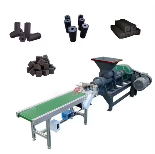 Barbeque Charcoal Machine Stick Rod bar Briquette Making Machine With CNC Cutter