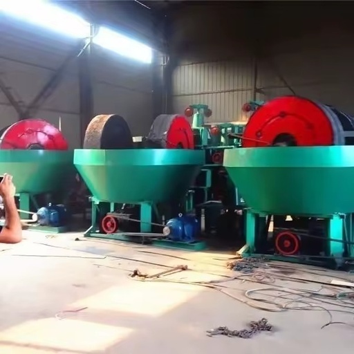 Durable Stable Wet Pan Mill 900 Gold Grinding Mill with Motor Bearing Gearbox for Gold Ore Grinding
