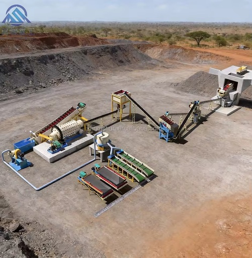 Gold Mining Machinery Gold Ore Processing Equipment Hard Rock Jaw Crusher Ball Mill 5 Tons Small Scale Plant with Shaking Table