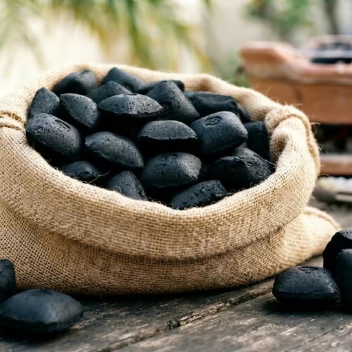 Black Machine-Made Charcoal Briquette Pillow Shaped Coconut Shell BBQ Fuel High Calorific Value for Grills Outdoor Camping BBQ