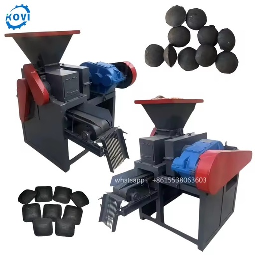 BBQ Charcoal Briquette Making Machine Coal Ball Roll Press coke Powder Briquette Extruder Briquetting Machine Price