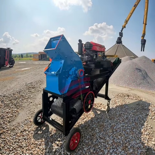 Crushing Grinding Machine Stone Hammer Mill Gold Limestone Granite Mini Hammer Crusher with Engine High Productivity Max 50t/h