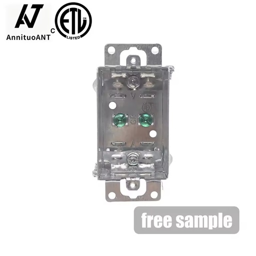 CETL Listed 3"x2" Rectangle Galvanized Steel Gangable Outlet Box Single Gang Metal Electrical Switch Box for US