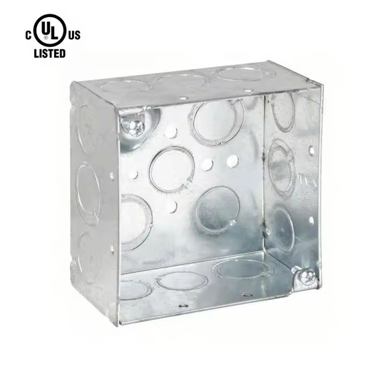 4x4 Galvanized Steel Electrical Metal Boxes 4in Square 2-1/8in Deep Welded Ten 1/2in KO's Six Electronics Instrument Enclosures