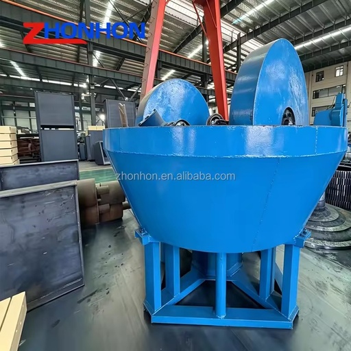 Manufacturer High Recovery Mercury Gold Wet Pan Mill with Motor & Gearbox for Rock Ore Grinding