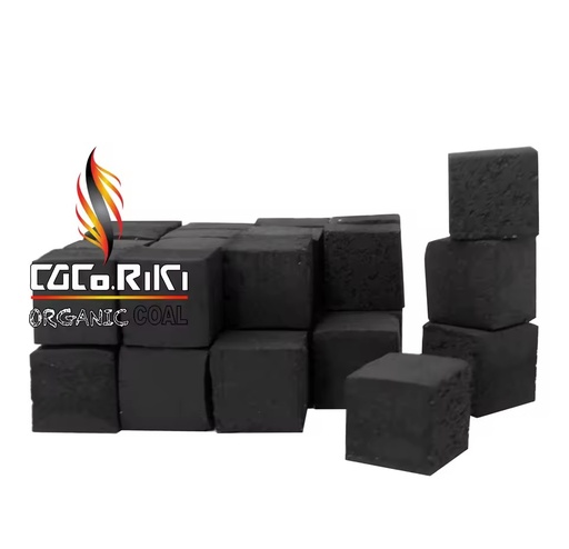 Coco Riki 100% Coconut Shell Machine-Made Charcoal Briquettes Premium Quality Cube Shape Ash Content <2.5% White 2 Hours Burning