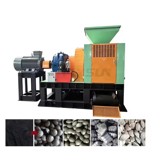 Industrial High Efficiency Barbecue BBQ Charcoal Powder Ball Shape Making Roller Briquette Press Machine