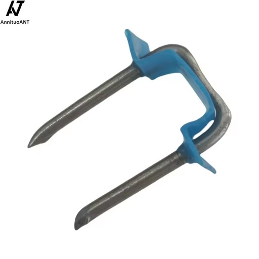 Professional 1/2 Inch Insulated Metal Staple, Carbon Steel Double Head Common Nail for Electrical Cables