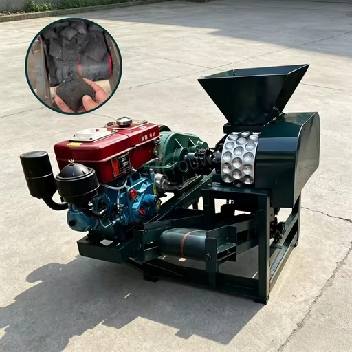 Small Diesel Engine Driven High Efficiency Coal Dust Charcoal Powder Sawdust Cow Dung Carbon Briquette Press Machine