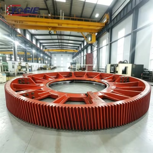 Custom Manufacturer Forged Steel Large Module Heavy Duty External Girth Ring Spur Gear Wheel for Rotary Kiln & Ball Mill