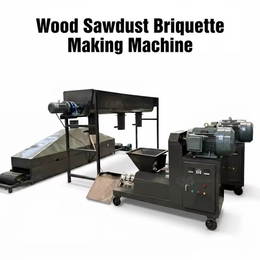 Professional Charcoal Production Automatic Sawdust Briquette Press Biomass Waste to Energy Machine 260-340kg/h Energy Saving