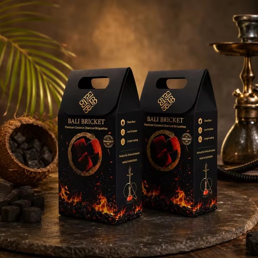 Premium Natural Bali Coconut Shell Machine-Made Hookah Charcoal Briquettes 8000-9000 Kcal/kg Smokeless Shisha Fuel Long Lasting