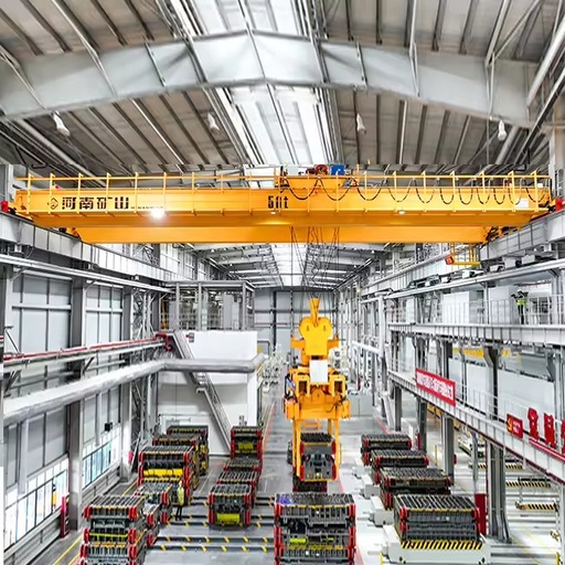 Leading Technology 80Ton Double Girder Overhead Crane with Trolley Hoist for Steel Mill Heavy Slab Handling Operation