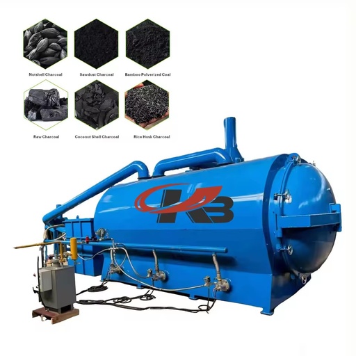6 Ton Horizontal Activated Machine Coal Retort Oven Kiln Briquette Wood Charcoal Carbonization Stove Furnace Machine