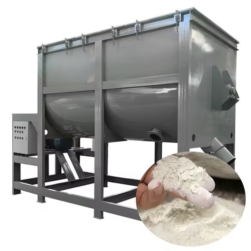 Horizontal Batch Dry Mortar Concrete Briquette Powder Premix Production Ribbon Mixer Powder Mixing Machine
