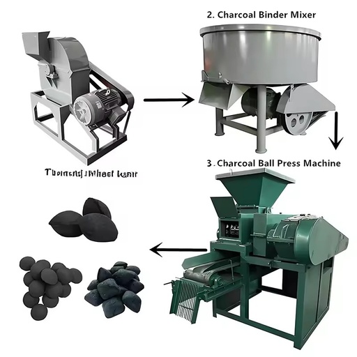 Small Scale Charcoal Oval Pillow Ball Round Egg Shape Gypsum Bbq Coal Carbon Powder Briquette Press Making Machine Price
