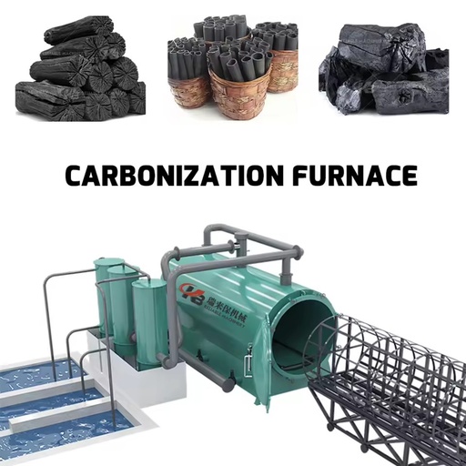 High Quality Wood Sawdust Briquette Horizontal Airflow Carbonization Furnace Tree Branches Waste Wood Kiln Oven for Charcoala