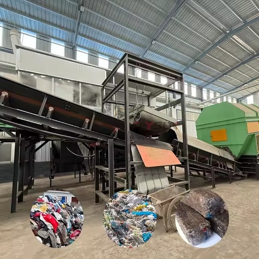 Automatic Domestic Waste Sorting Processing Line Combustible Garbage Drying Briquette Machine for RDF Fuel Stick