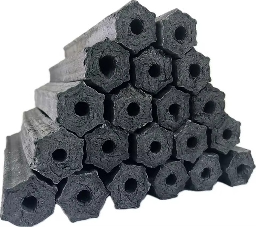 100% Natural Hard Wood Sawdust Charcoal Machine-Made Briquettes Hexagonal Shape Low Smoke Ash BBQ/Outdoor/Commercial Grilling