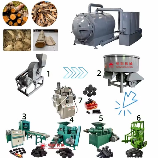 Multi Function Coal Charcoal Briquette Making Machine Screw Extruder for BBQ Charcoal Stick Production Line