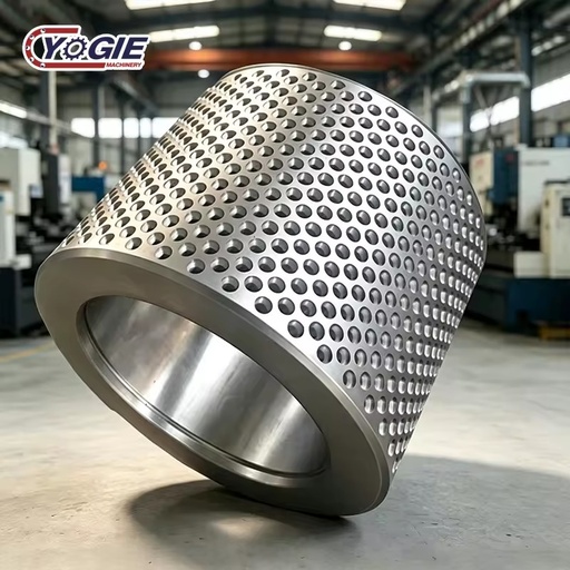 High Precision Custom Forging Granulator Mining Machinery Parts 9Cr2Mo Dimpled Roller Shell for Briquette Making Machine