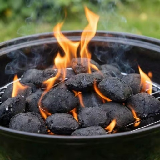 Premium BBQ Coconut Shell Charcoal Briquette Pillow Shape High Fixed Carbon Long Burning Export Manufacturer