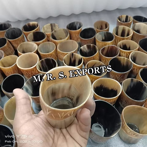 100% Authentic Engraved Burn Finished Viking Drinking Horn Cup High Quality Natural Craft Glass Viking Shot Glass at Cheap Price